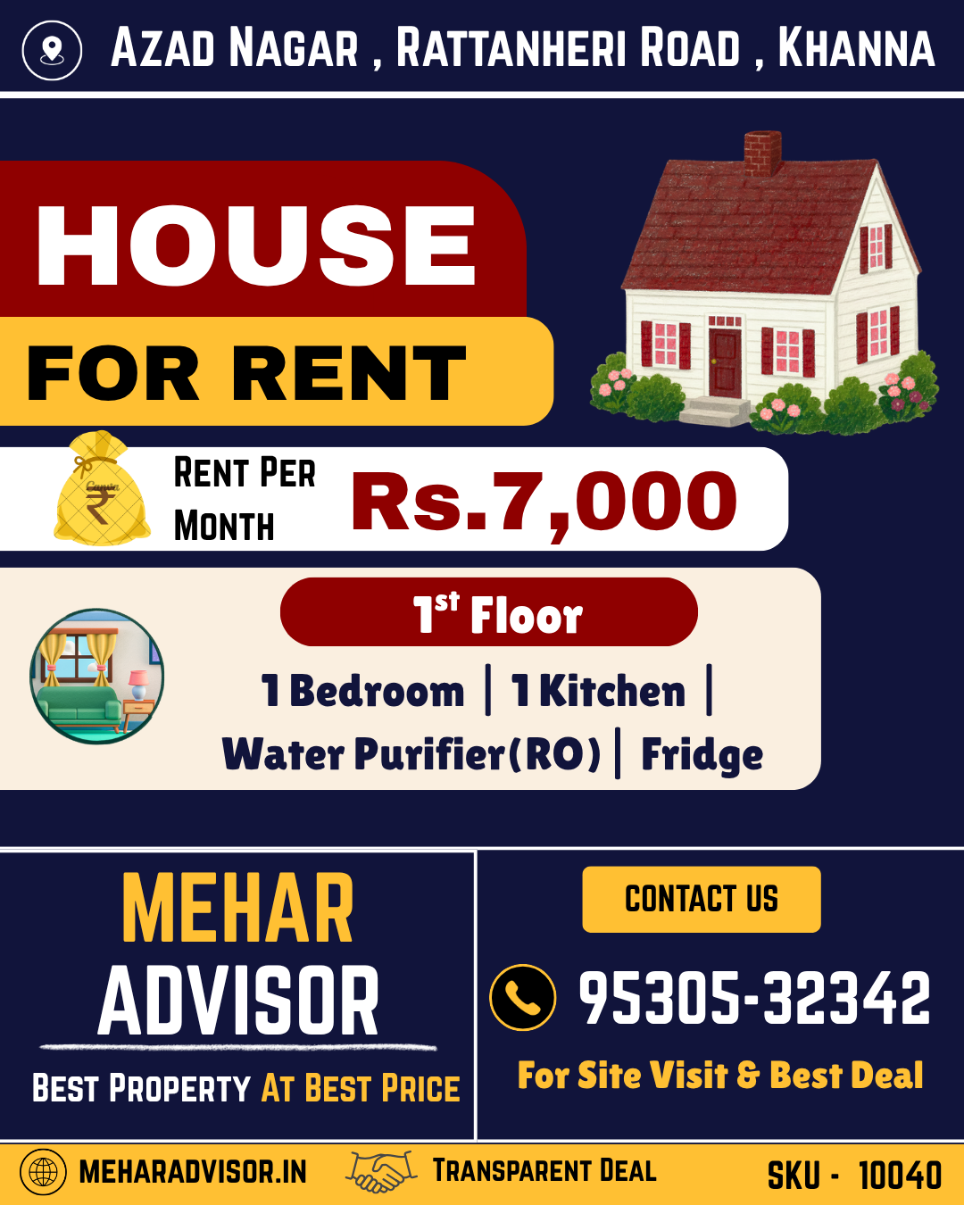 House For Rent In Azad Nagar , Rattanheri Road , Khanna SKU10040
