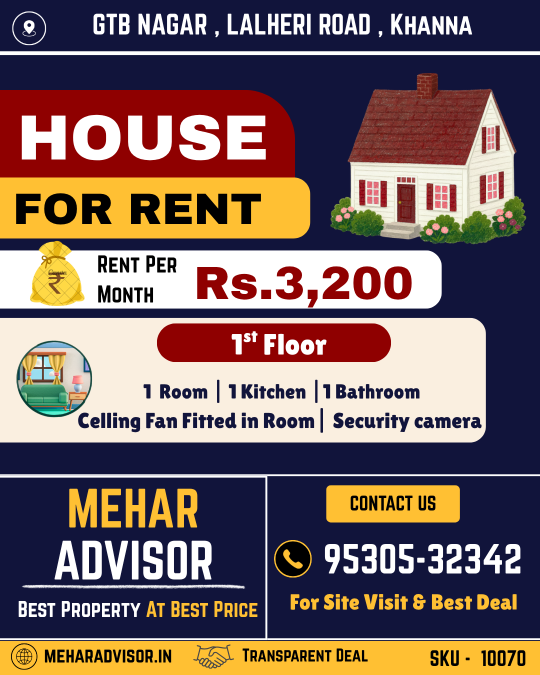 House For Rent In GTB Nagar , Lalheri Road , Khanna SKU10070