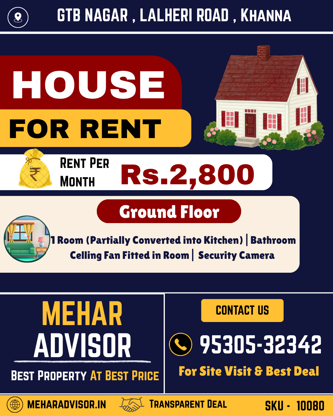 House For Rent In GTB Nagar , Lalheri Road , Khanna SKU10080