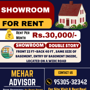 SHOWROOM ON RENT VISHAVKARMA CHOWK SIRHIND SKU10270
