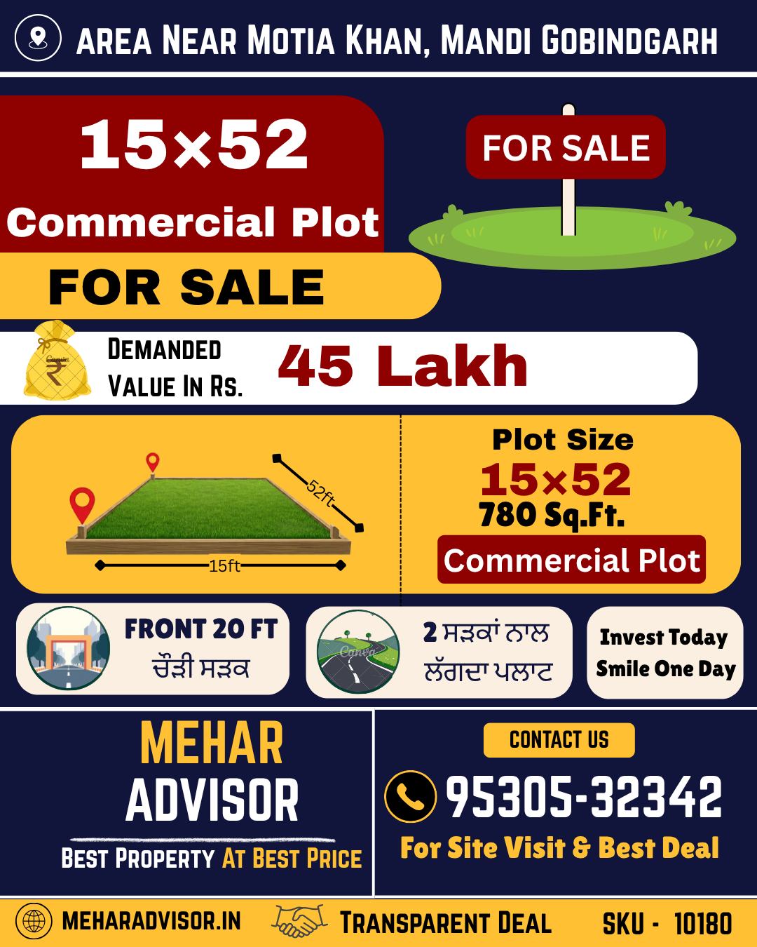 Commercial Plot For Sale In Area Near Motia Khan, Mandi Gobindgarh SKU10180