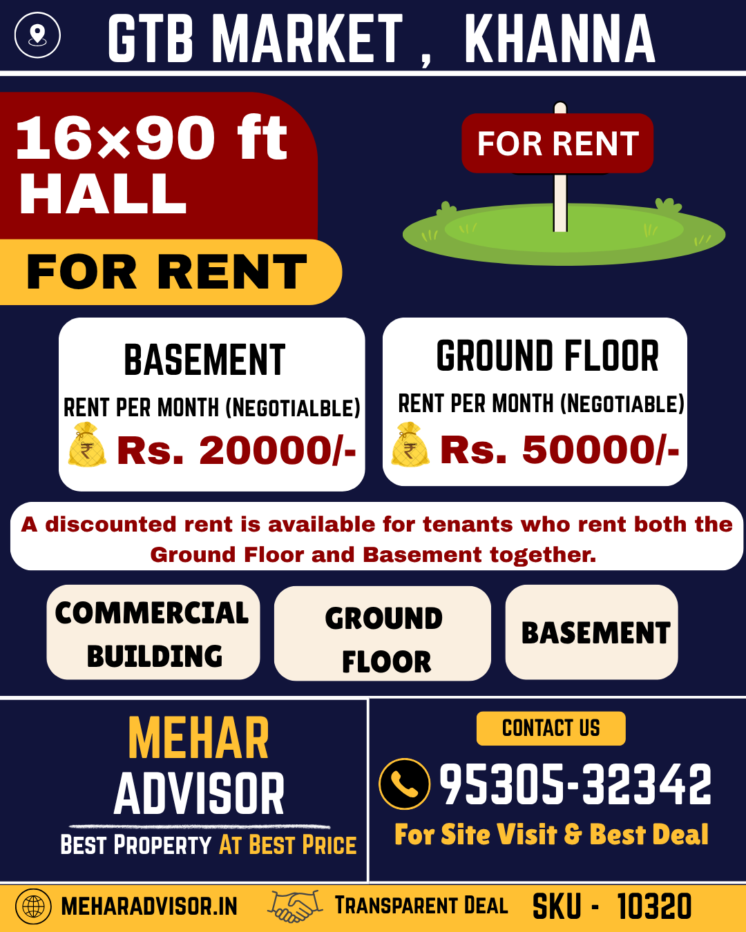 Hall For Rent In GTB Market, Khanna SKU10320