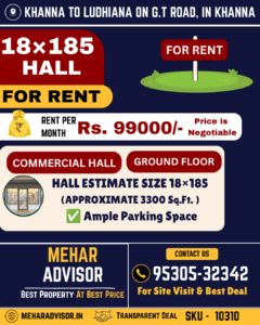 Hall For Rent In Khanna To Ludhiana G.T Road In Khanna SKU10310