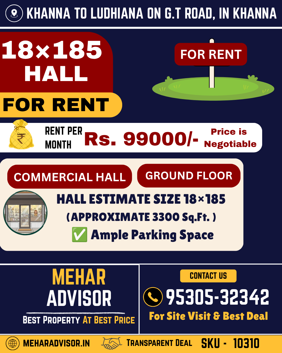 Hall For Rent In Khanna To Ludhiana G.T Road In Khanna SKU10310